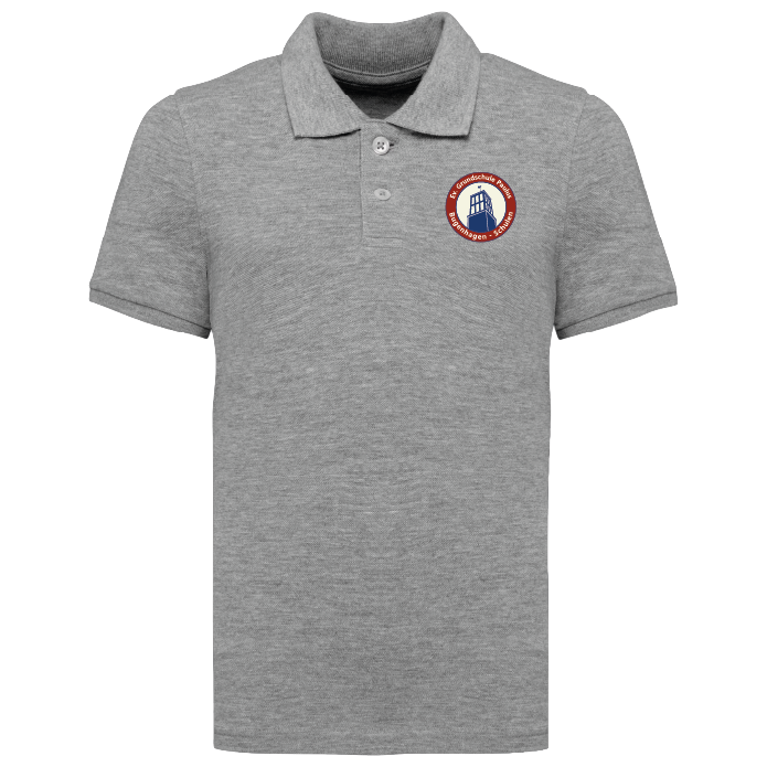 Kinder Polos, GOTS – Moon Grey Heather – Größe 8/10 Jahre