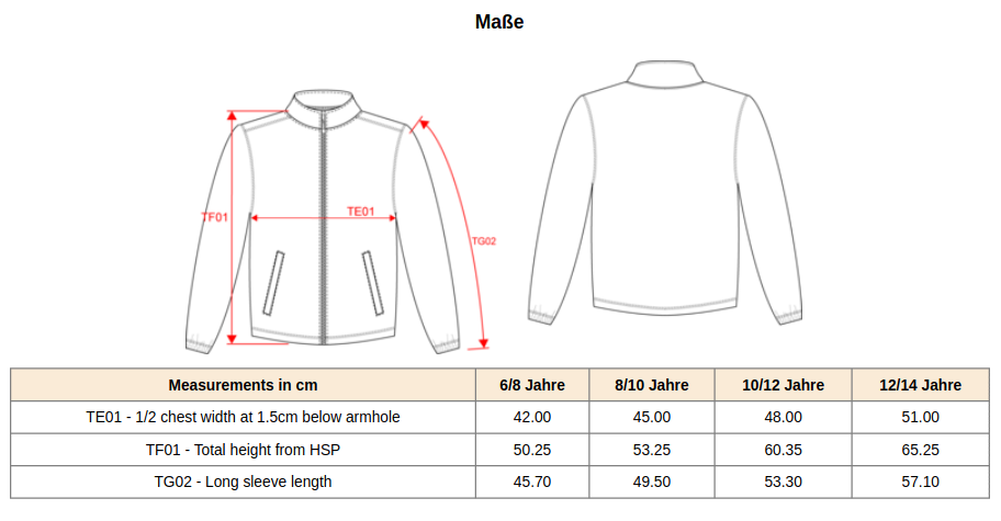 Kinder Fleecejacke – Red – Größe 8/10 Jahre